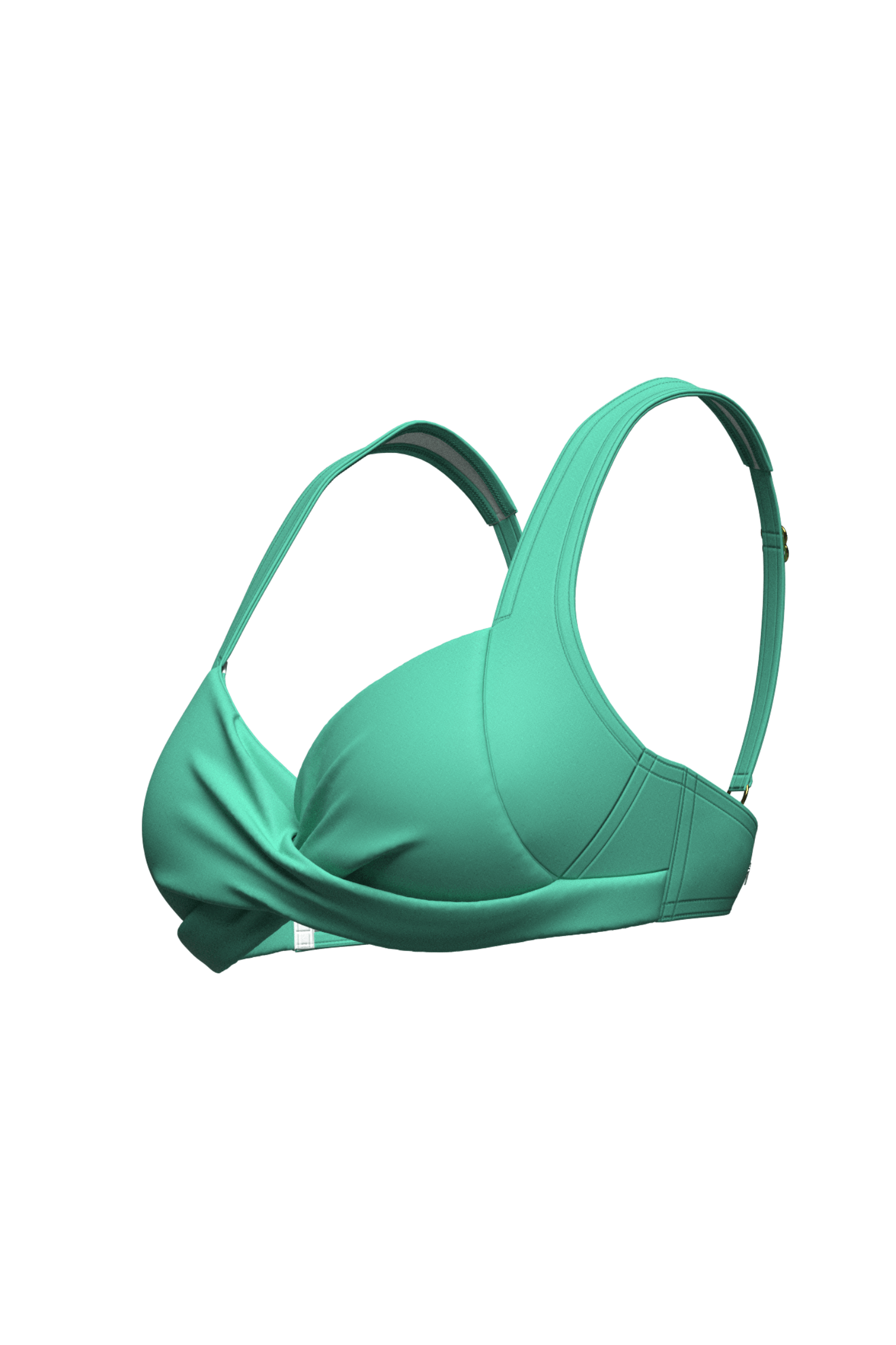 Sunseeker Core Solid Mint Green Plus Cup Cross Front Bikini Top