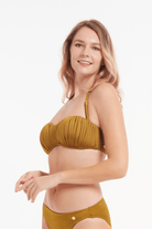 Sunseeker Riviera Amber Pleated Bandeau Bikini Top