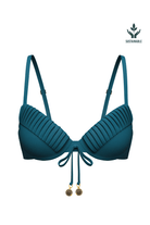 Sunseeker Core Solid Corsair Pintuck Tied Bikini Top