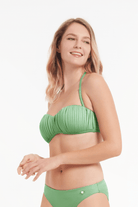 Sunseeker Riviera Seaweed Pleated Bandeau Bikini Top