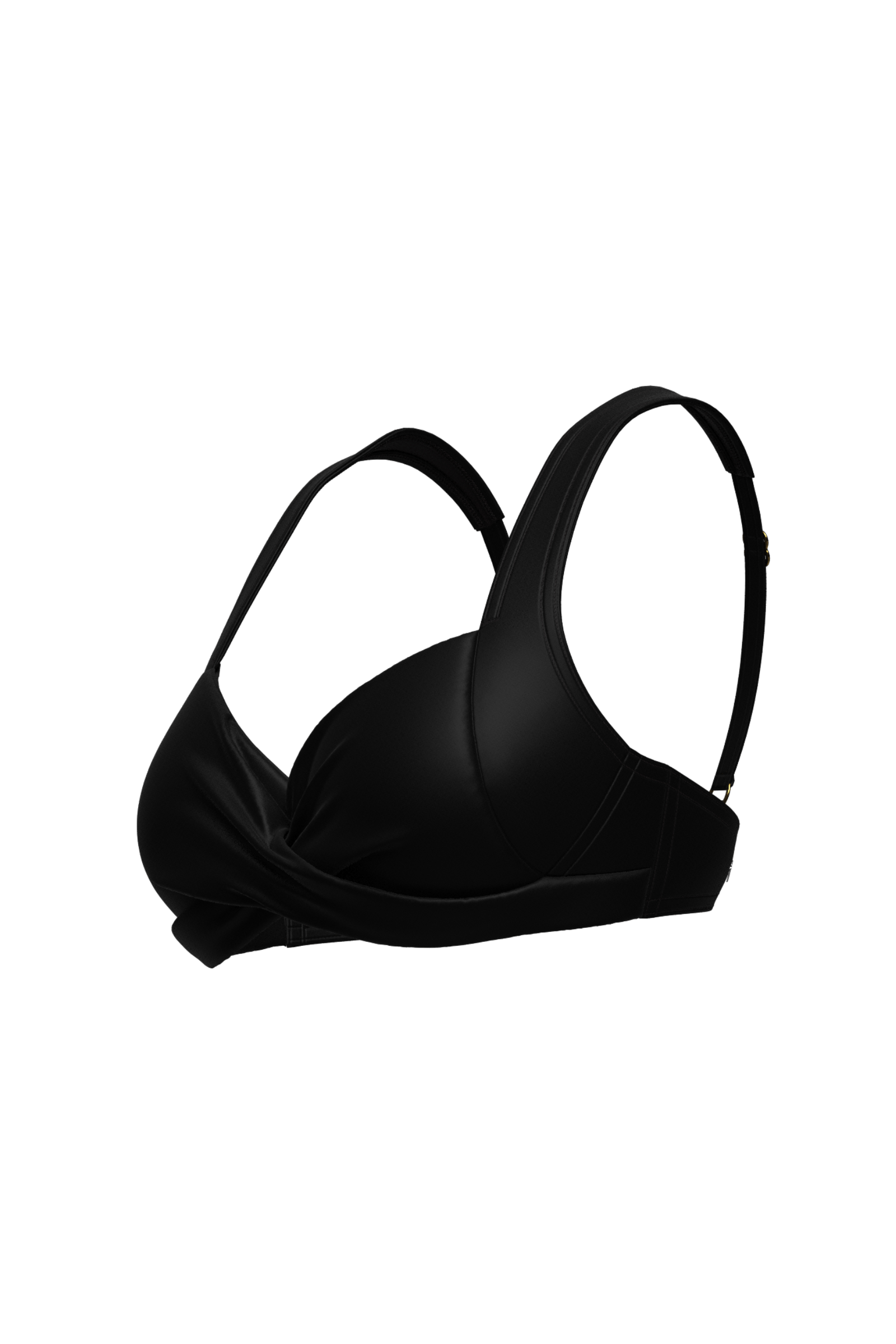 Sunseeker Core Solid Black Plus Cup Cross Front Bikini Top