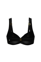 Sunseeker Core Solid Black Plus Cup Cross Front Bikini Top