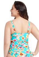 Sunseeker Vibrant Vacation Sky Blue Plus Cup Tankini Top