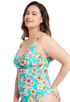 Sunseeker Vibrant Vacation Sky Blue Plus Cup Tankini Top