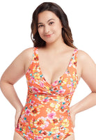 Sunseeker Vibrant Vacation Spicy Orange Plus Cup Tankini Top