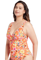 Sunseeker Vibrant Vacation Spicy Orange Plus Cup Tankini Top