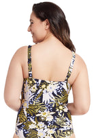 Sunseeker Elevated Tropics Sailor Blue Plus Cup Tankini Top