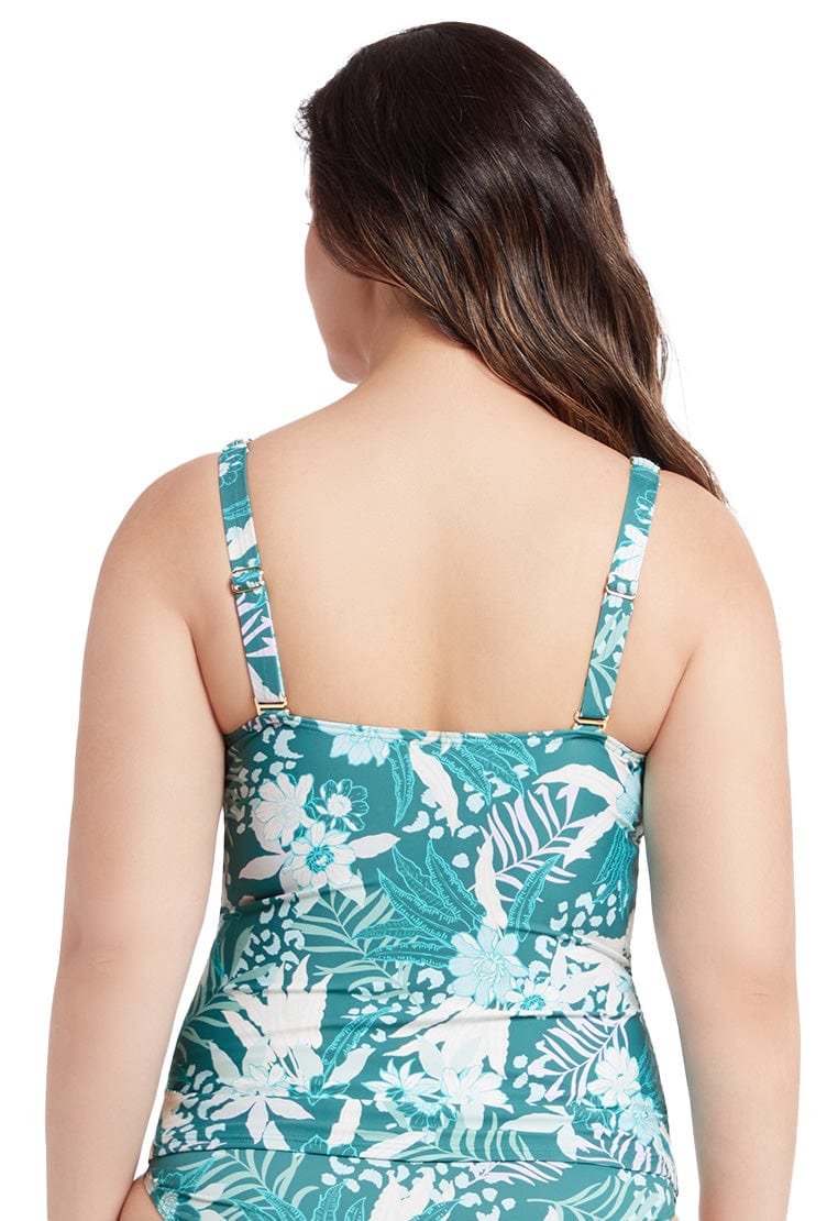 Sunseeker Elevated Tropics Tropical Green Plus Cup Tankini Top