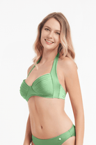 Sunseeker Riviera Seaweed Pleated Halter Neck Bikini Top