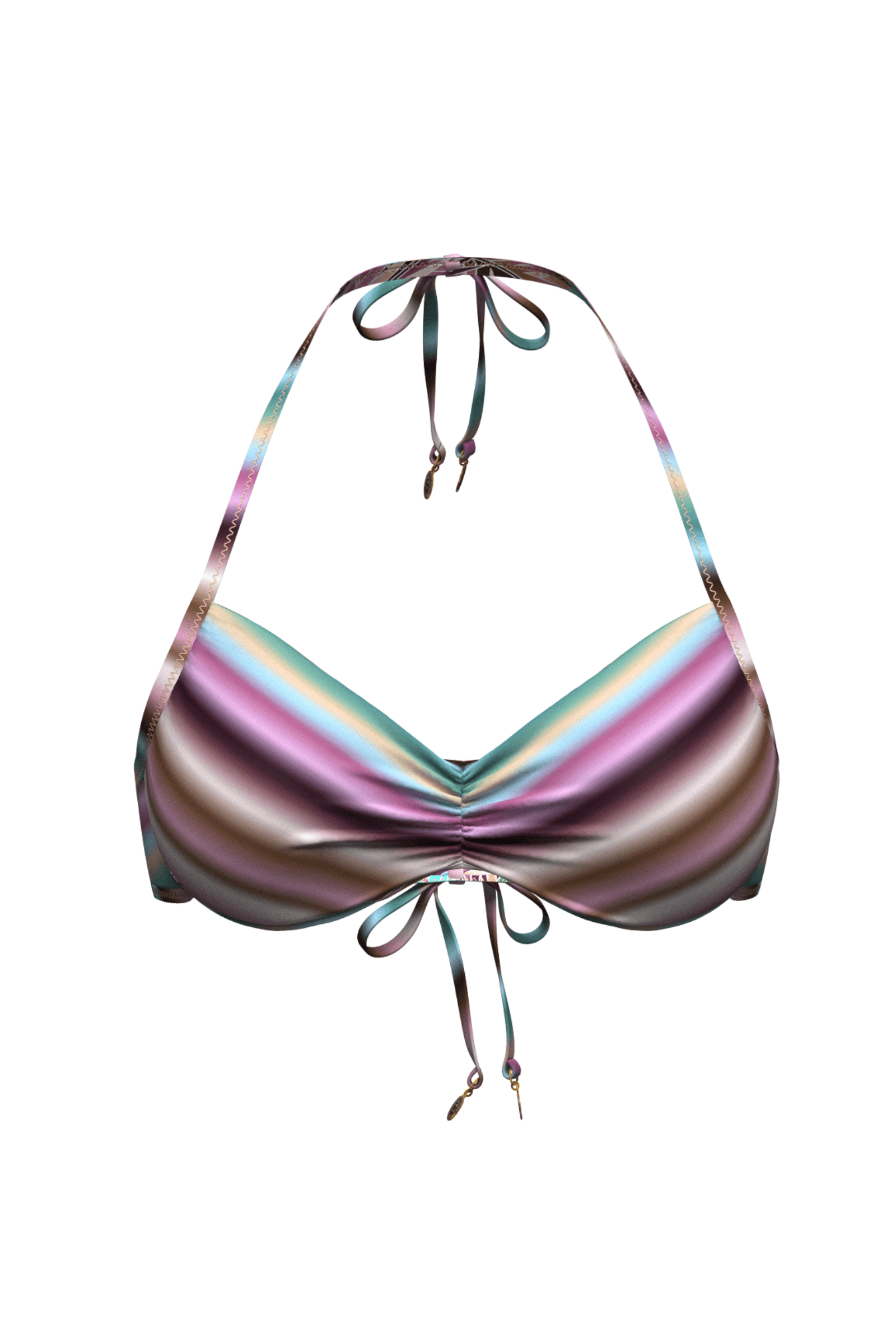 Sunseeker Paradiso Mix Lavender Reversible Ruched Front Bikini Top