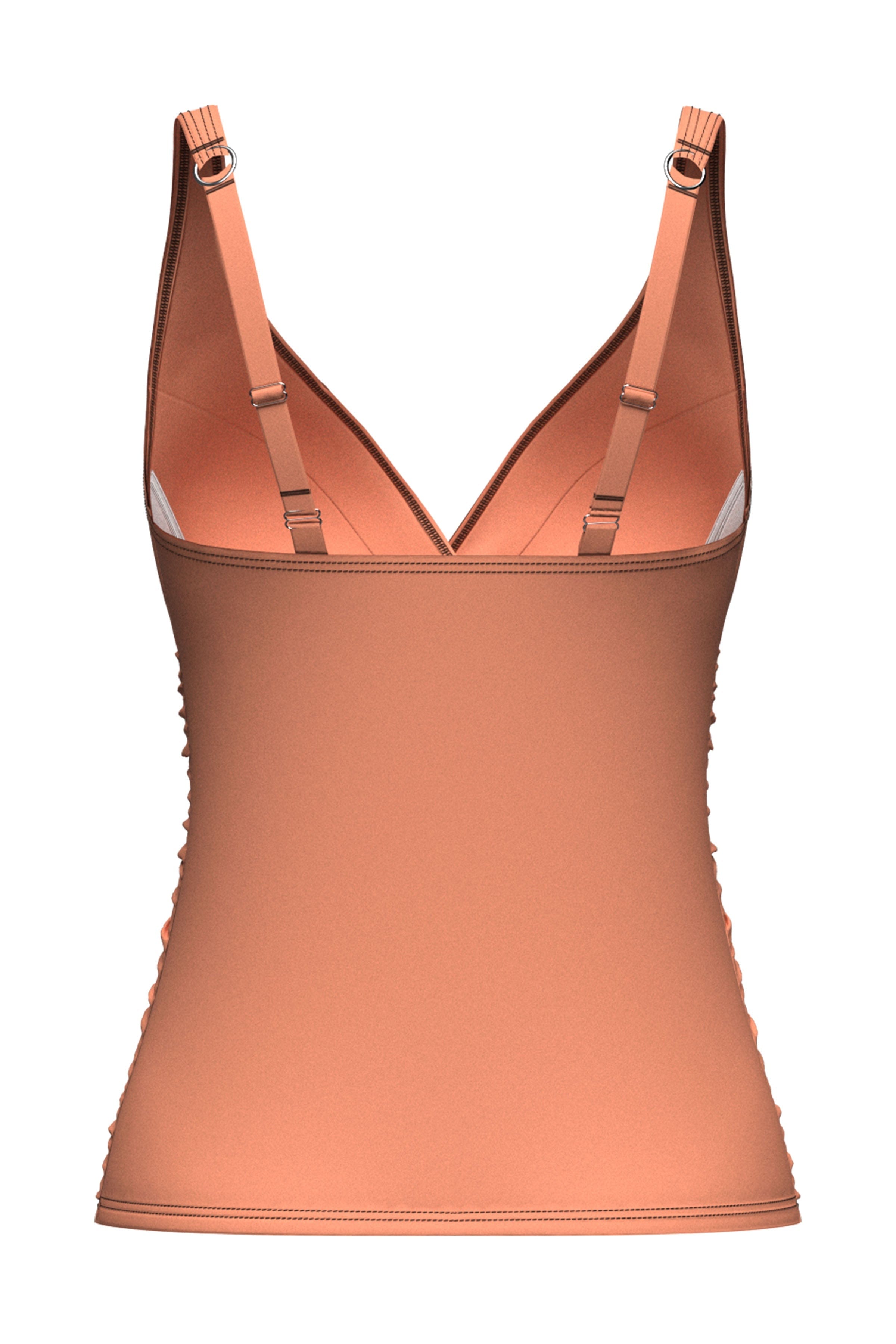 Sunseeker Core Solid Deep Peach Plus Cup Cross Front Tankini