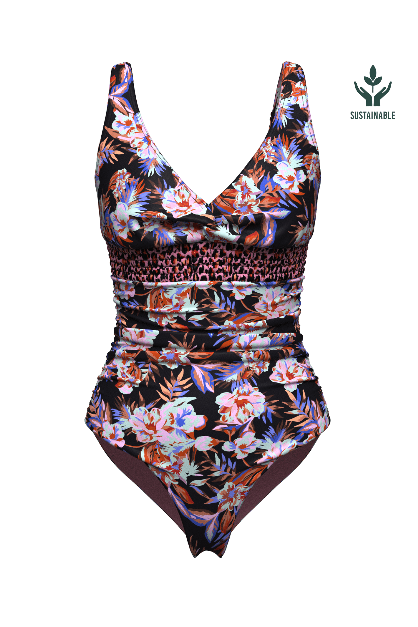 Sunseeker Joyful Florals Black Plus Cup Onepiece