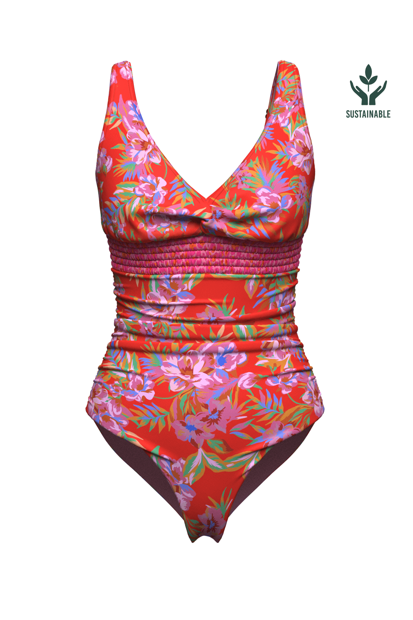 Sunseeker Joyful Florals Red Plus Cup Onepiece