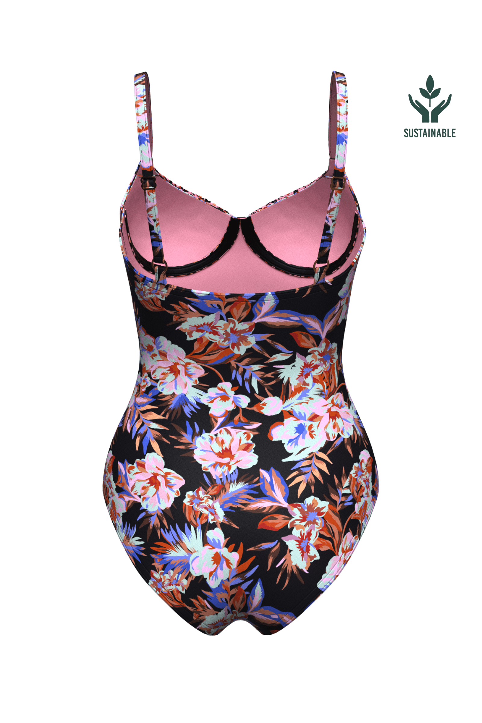 Sunseeker Joyful Florals Black Underwire Onepiece