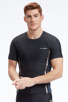 Sunseeker Manner raglan black short sleeves rash guard