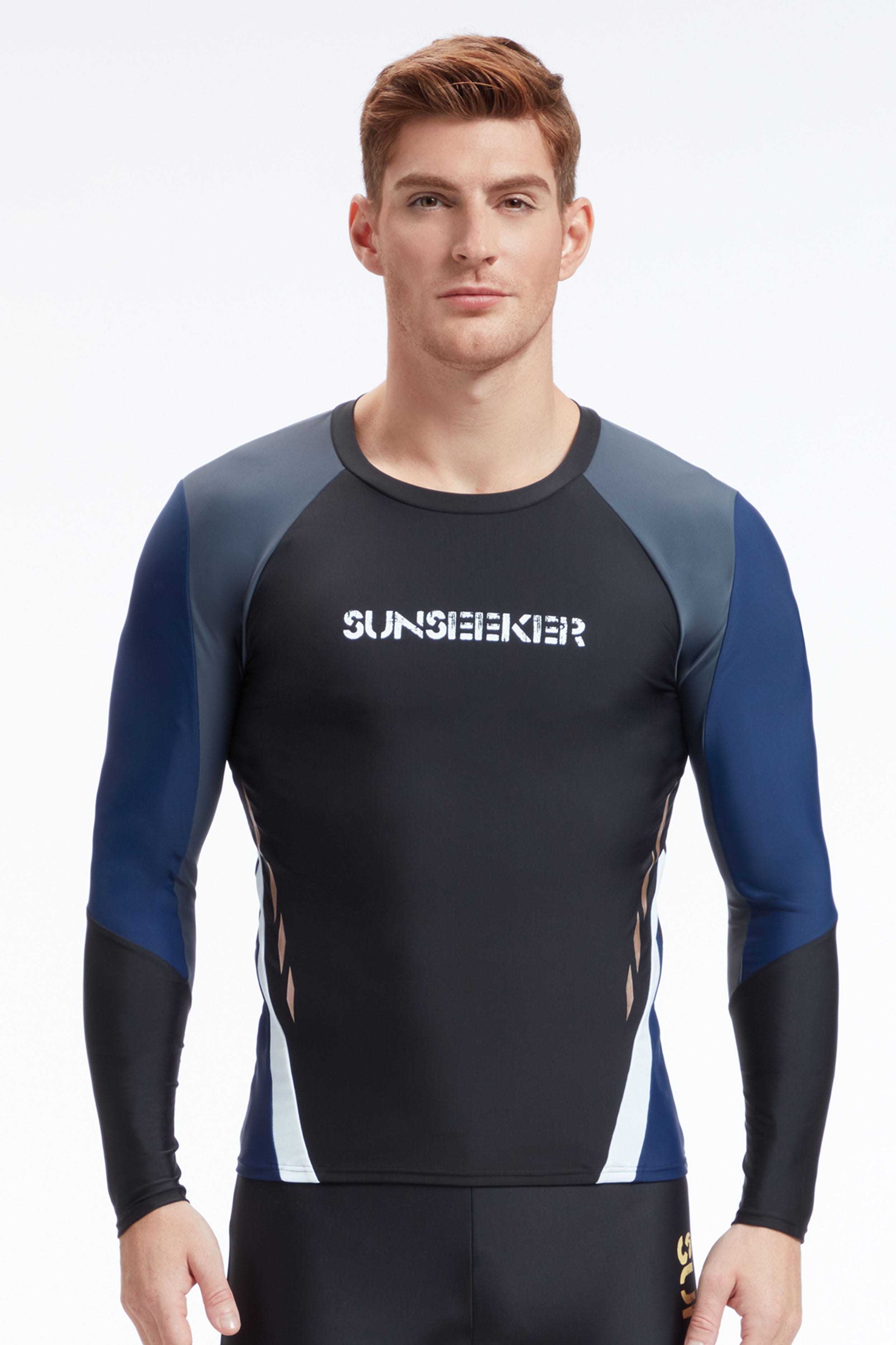 Sunseeker Manner raglan black long sleeves rash guard