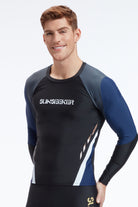 Sunseeker Manner raglan black long sleeves rash guard