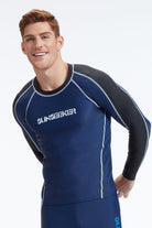 Sunseeker Men manner raglan navy long sleeves rash guard