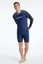 Sunseeker Men manner raglan navy long sleeves rash guard