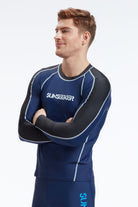 Sunseeker Men manner raglan navy long sleeves rash guard