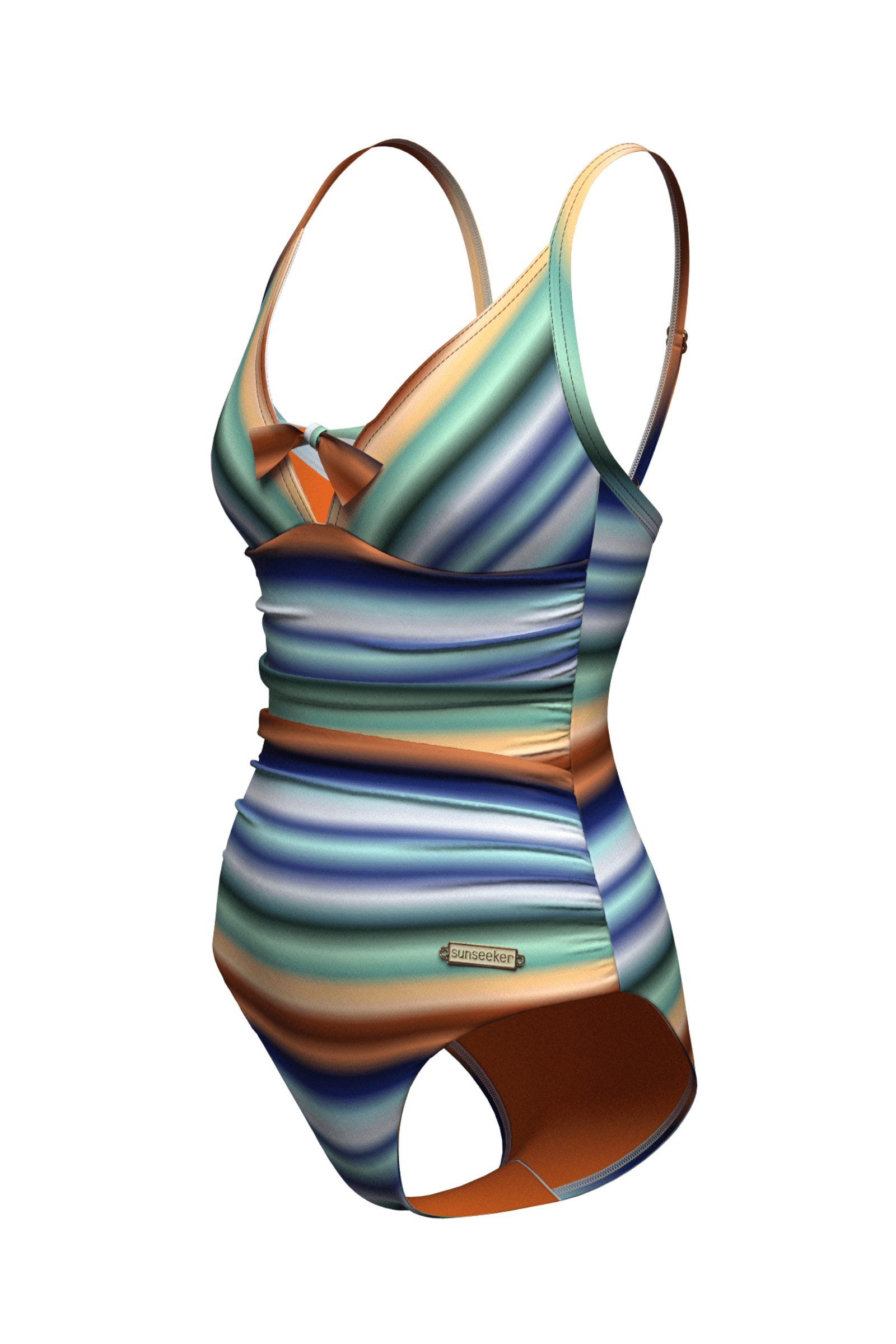 Sunseeker Sunset Paradiso Apricot Moulded Tie Front Onepiece