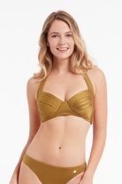 Sunseeker Riviera Amber Pleated Halter Neck Bikini Top