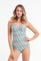 Sunseeker Messy Beauty Forest Green Gathered Front One Piece