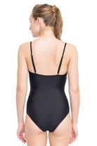 Onepiece Core Solid Black Cross Front One Piece - Sunseeker