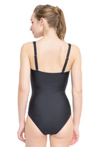 Plus Cup Onepiece Core Solid Black Plus Cup Square Neck One Piece - Sunseeker