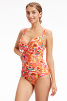 Sunseeker Vibrant Vacation Spicy Orange Plus Cup Underwire One Piece