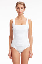 Sunseeker Core Solid Off White Plus Cup Square Neck One Piece