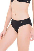 Bikini Bottoms Core Solid Black Wide Side Pant - Sunseeker