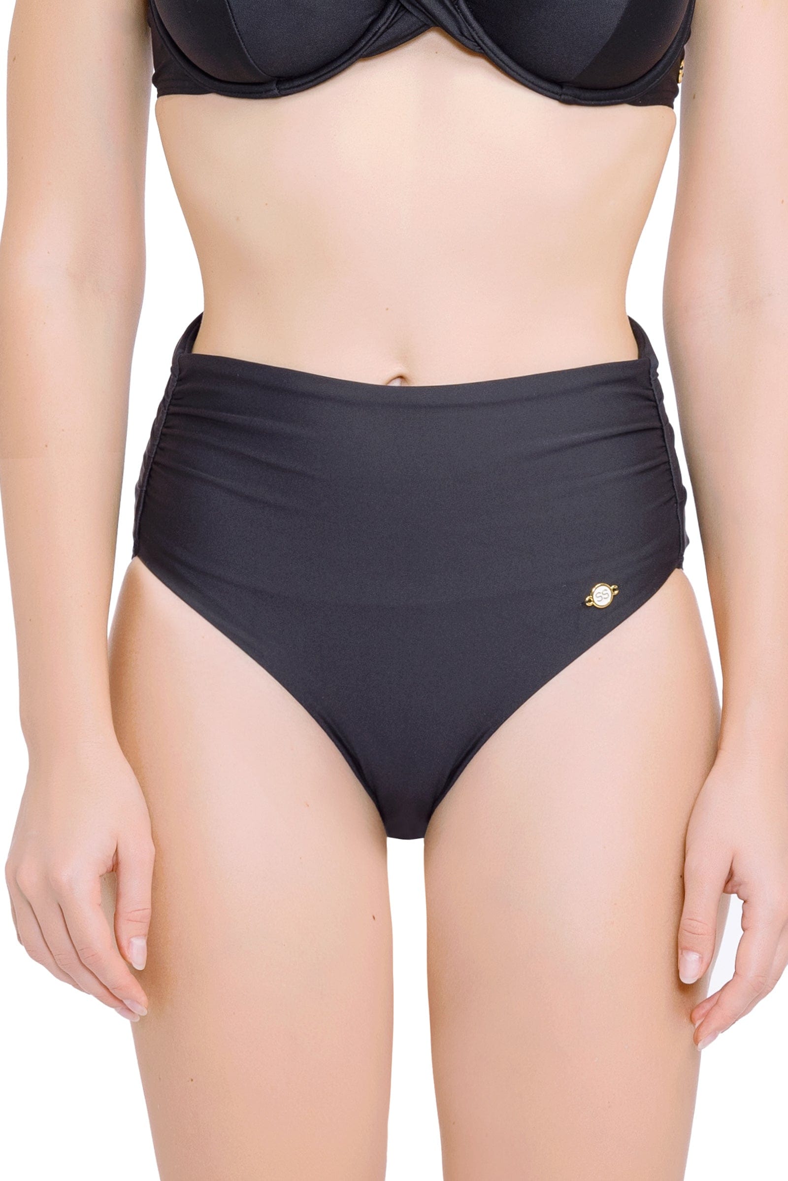 Bikini Bottoms Core Solid Black Full Classic Pant - Sunseeker