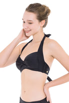 Bikini Tops Core Solid Black Halter Bikini Top - Sunseeker