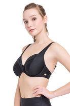 Plus Cup Bikini Tops Core Solid Black Plus Cup Underwire Bikini Top - Sunseeker