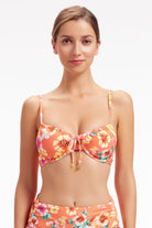 Sunseeker Vibrant Vacation Spicy Orange Ruched Underwire Bikini Top