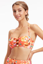 Sunseeker Vibrant Vacation Spicy Orange Bandeau Top