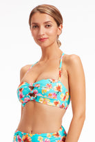 Sunseeker Vibrant Vacation Sky Blue Bandeau Top