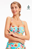 Sunseeker Vibrant Vacation Sky Blue Bandeau Top