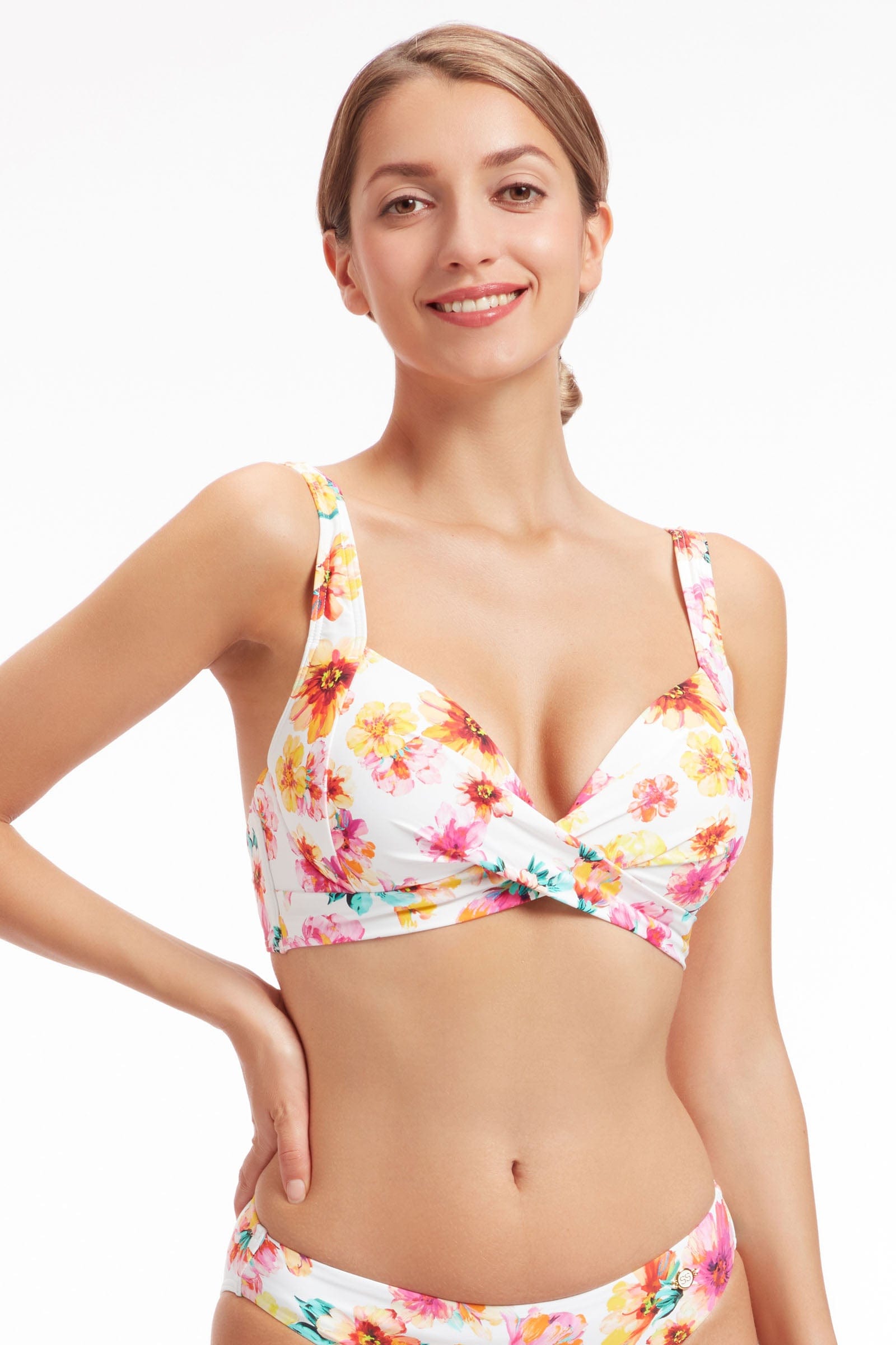 Sunseeker Vibrant Vacation White Plus Cup Underwire Bikini Top