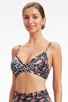 Sunseeker Sweet Paisley Black Cross Front Bikini Top