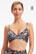 Sunseeker Sweet Paisley Black Cross Front Bikini Top