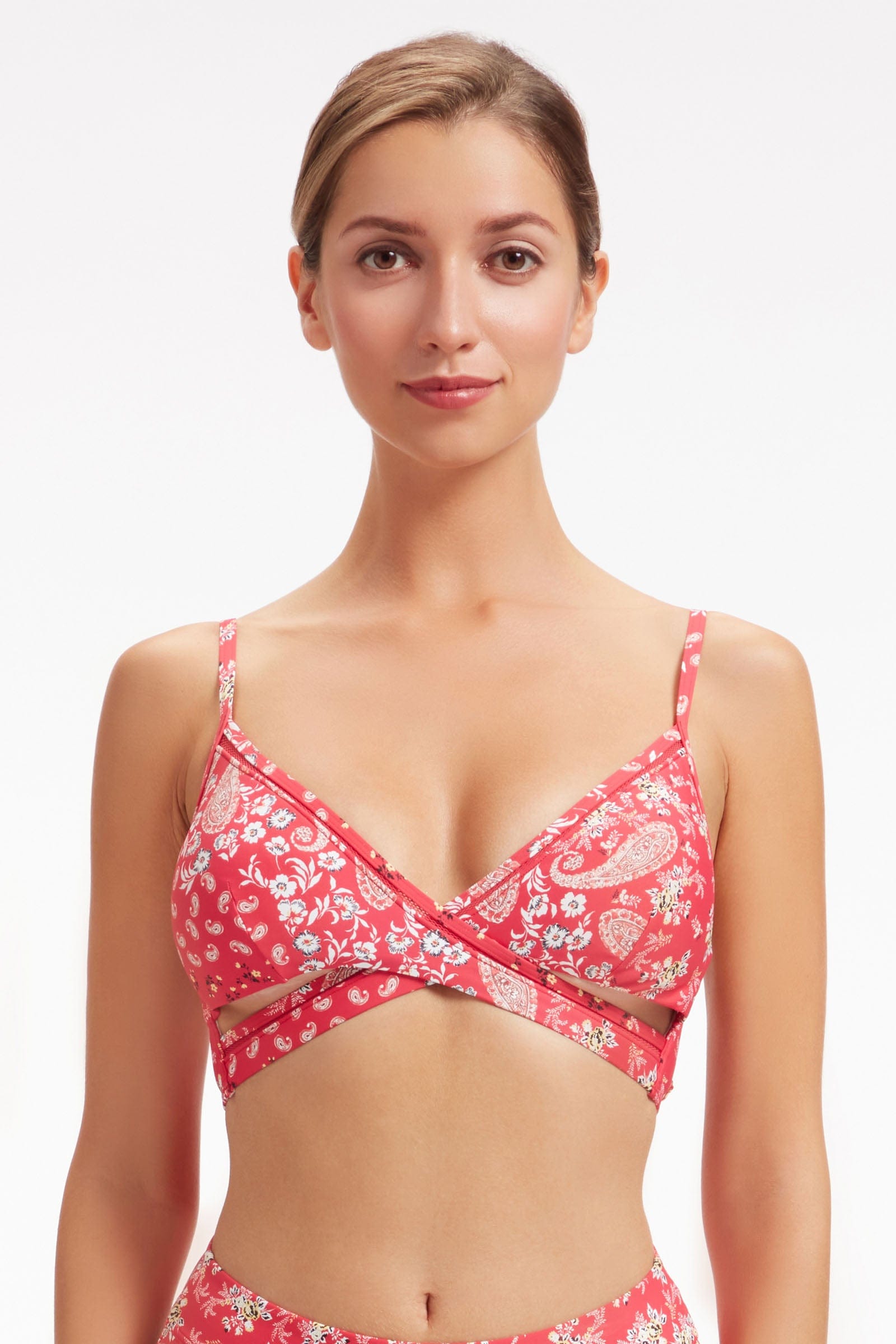 Sunseeker Sweet Paisley Scarlette Cross Front Bikini Top