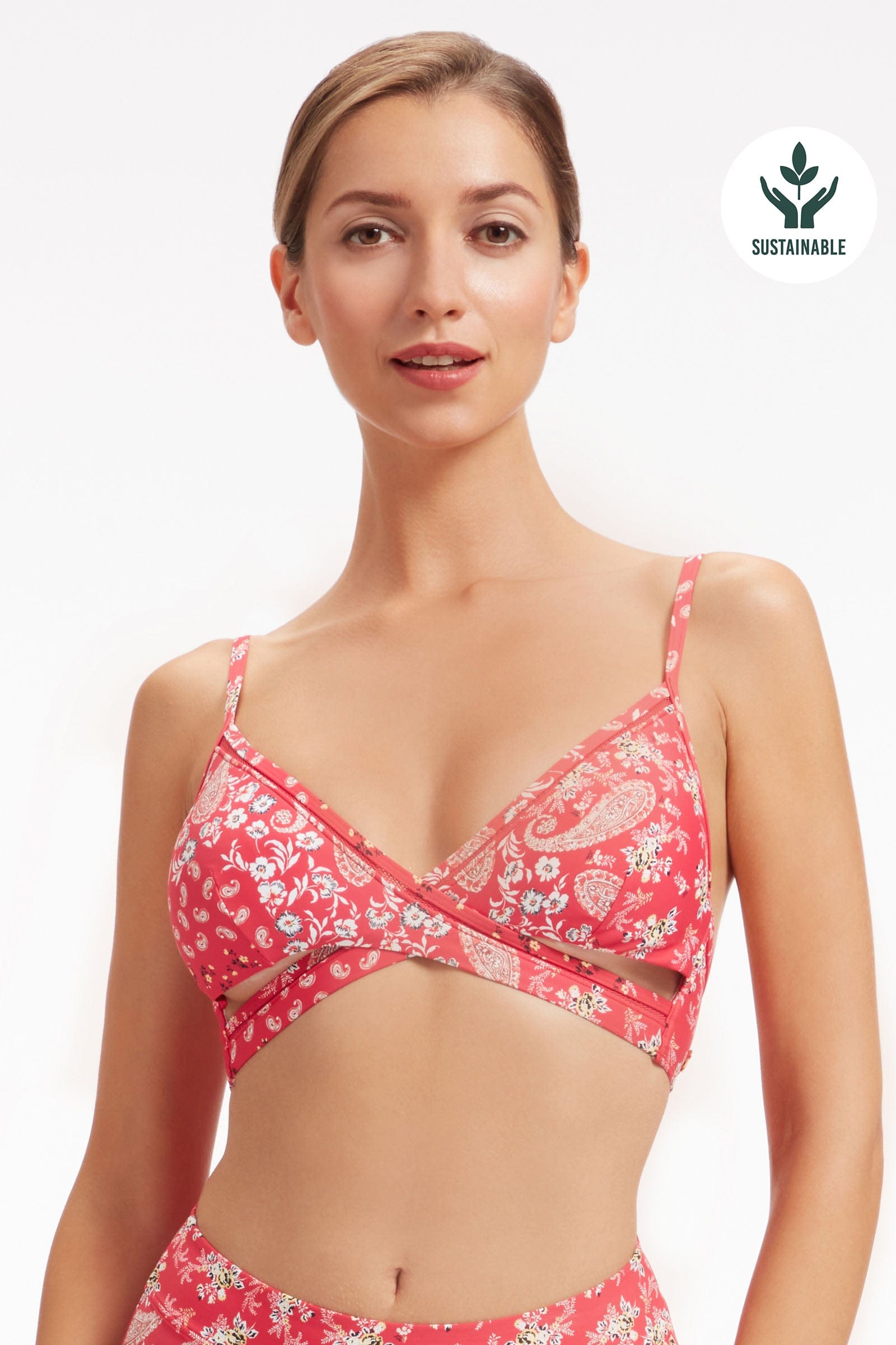 Sunseeker Sweet Paisley Scarlette Cross Front Bikini Top