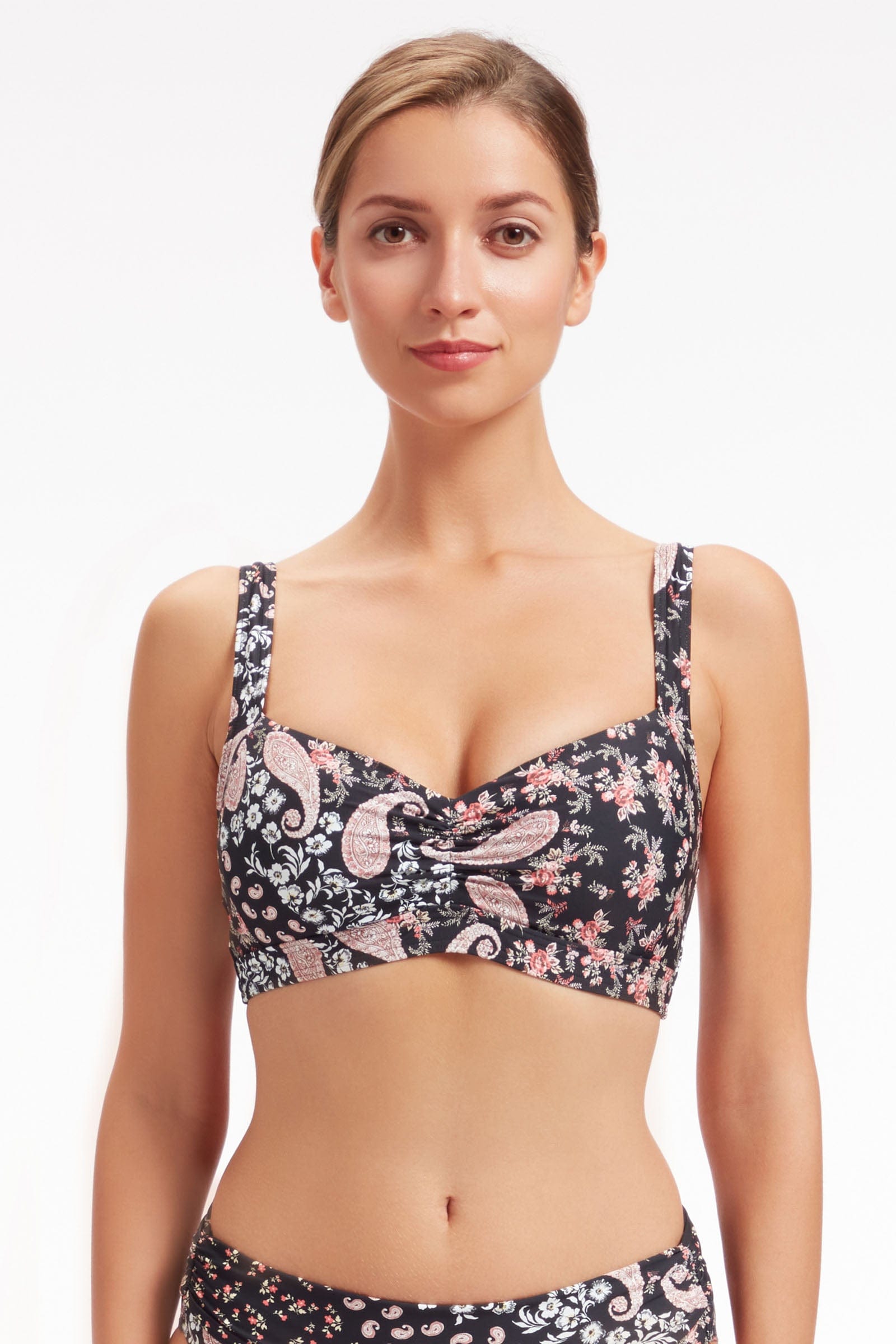 Sunseeker Sweet Paisley Black Plus Cup Bikini Top