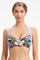 Sunseeker Elevated Tropics Sailor Blue Halter Bikini Top