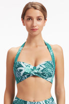 Sunseeker Elevated Tropics Tropical Green Halter Bikini Top