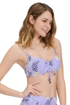 Sunseeker Elevated Animal Persian Violet Ruched Bikini Top