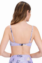 Sunseeker Elevated Animal Persian Violet Ruched Bikini Top