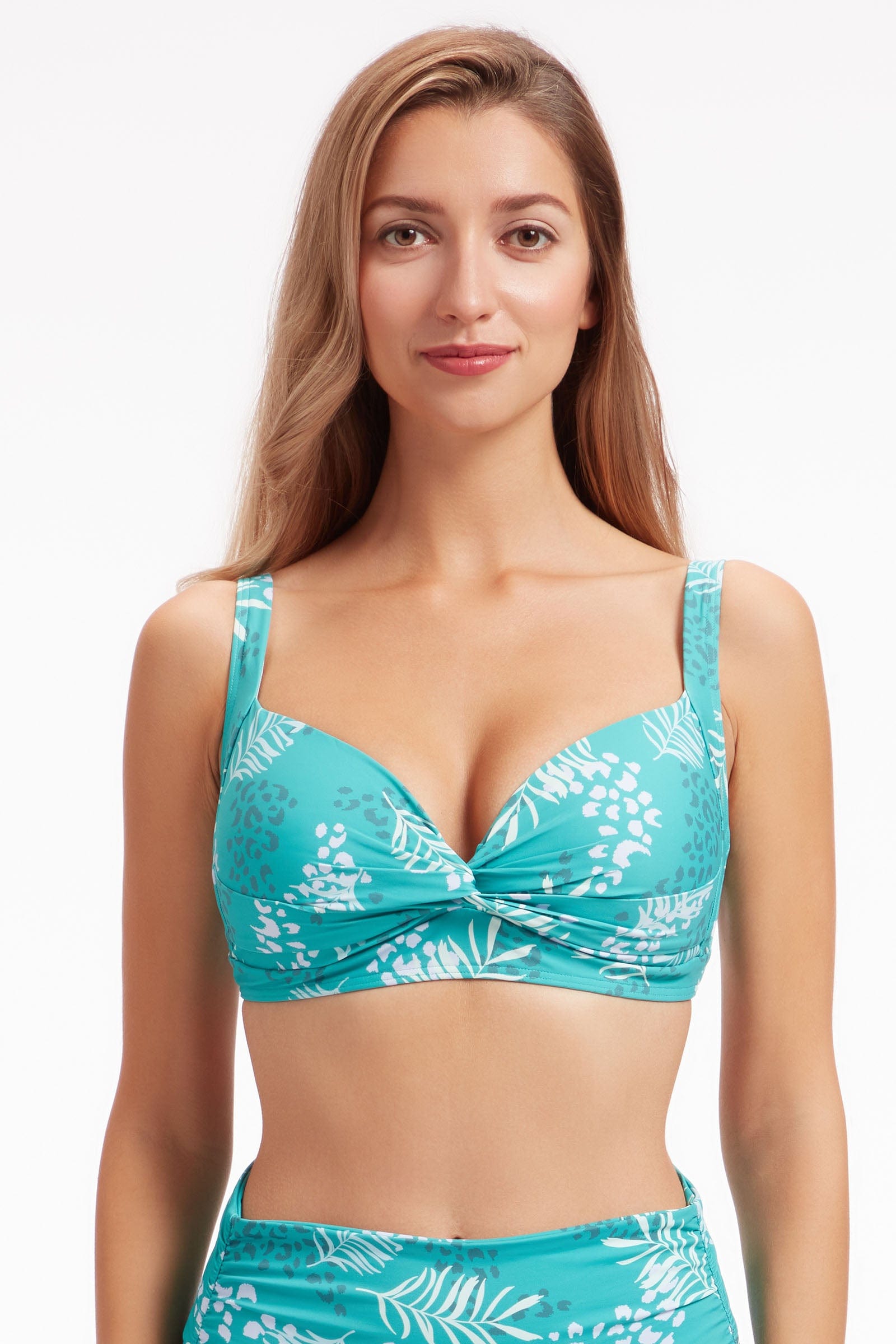 Sunseeker Elevated Animal Porcelain Green Plus Cup Bikini Top